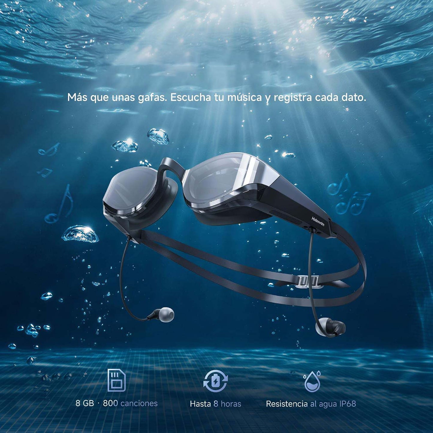 Smart Waterproof Swimming Headphones & Training Tracker