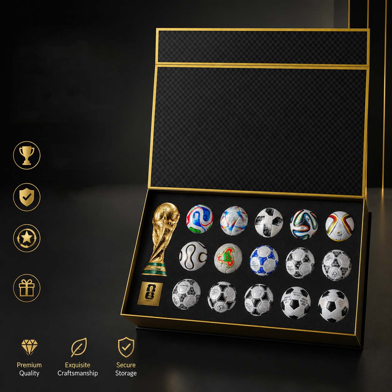 Historic Football Mini Ball Collection Display Set